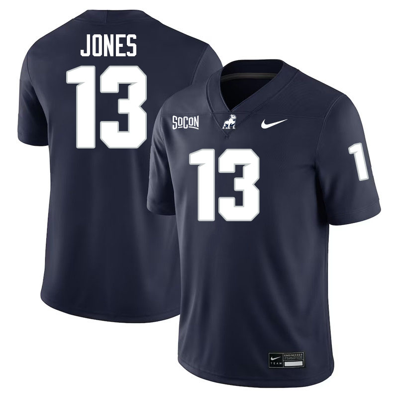 Samford Bulldogs #13 Calvin Jones College Football Jerseys,Uniforms-Navy